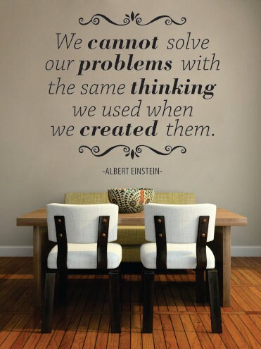 Albert Einstein Solving Problems Quote Wall Decal New Vinyl Sticker Home Decor – Motivational Wall Murals, Inspirational Quotes