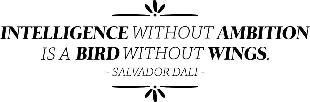 Salvador Dali Intelligence Without Ambition Vinyl Decal Wall Sticker Decor Quote – Motivational Wall Murals