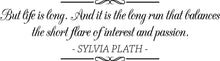 Load image into Gallery viewer, Sylvia Plath But Life Is Long Vinyl Decal Wall Sticker Decor Quote – Motivational Wall Murals