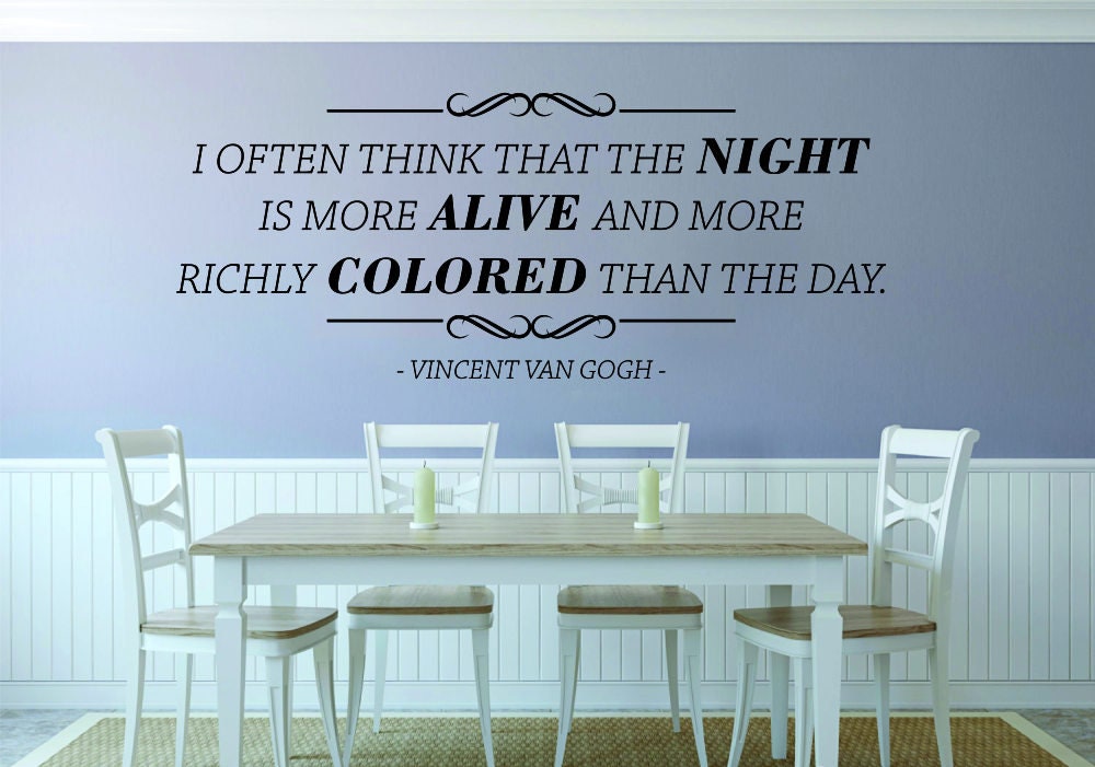 I Often Think Vincent Van Gogh Vinyl Decal Wall Sticker Decor Quote – Motivational Wall Murals