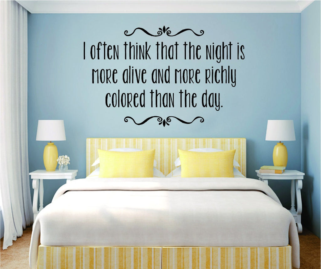 I Often Think That The Night Is More Alive Van Gogh Vinyl Decal Wall Sticker Decor Quote – Motivational Wall Murals