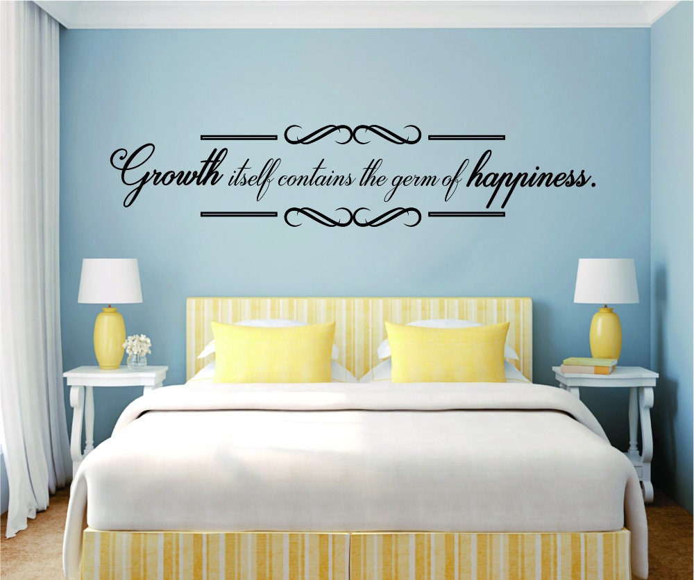Growth Itself Contains The Germ Of Happiness Motivational Vinyl Decal Wall Sticker Decor Quote – Motivational Wall Murals