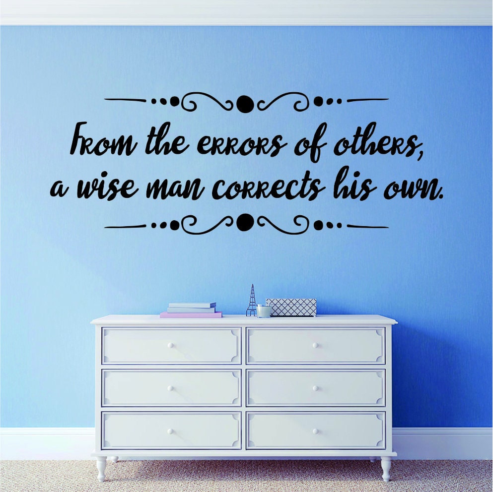 From The Errors Of Others Vinyl Decal Wall Sticker Decor Quote – Motivational Wall Murals