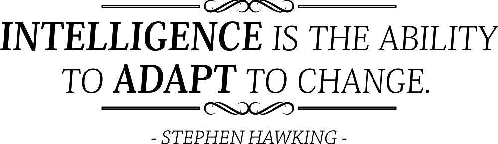 Intelligence Is The Ability To Adapt To Change Stephen Hawking Vinyl Decal Wall Sticker Decor Quote – Motivational Wall Murals