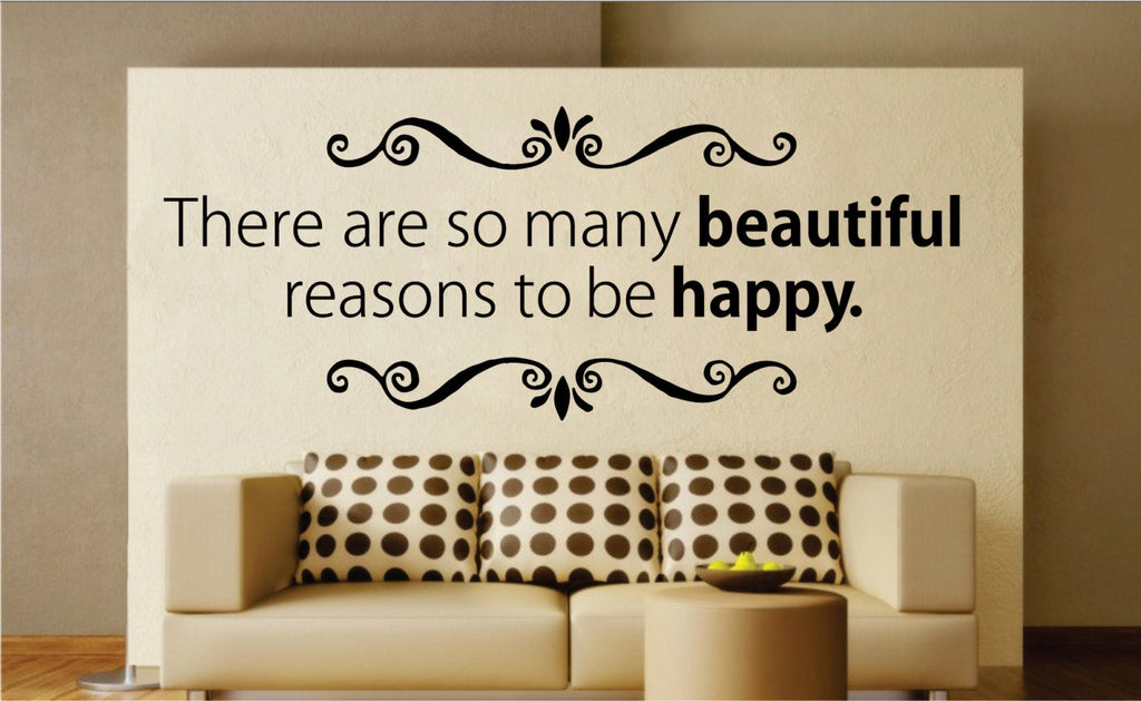 Beautiful and Happy Quote New Vinyl Decal Design Sticker Decor – Motivational Wall Murals