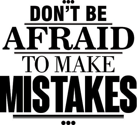 Dont Be Afraid of Mistakes Quote New Vinyl Decal Design Sticker Decor – Motivational Wall Murals