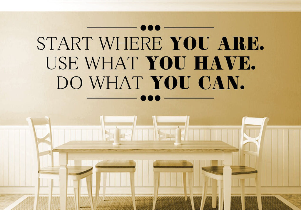 Start Where You Are Motivational Vinyl Decal Wall Sticker Decor Quote – Motivational Wall Murals
