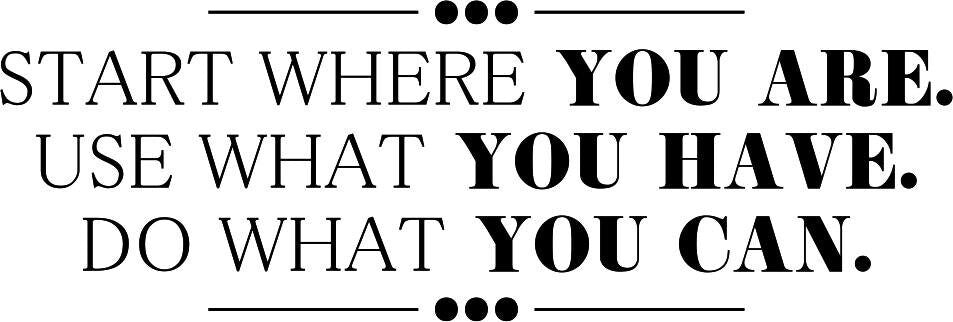 Start Where You Are Motivational Vinyl Decal Wall Sticker Decor Quote – Motivational Wall Murals