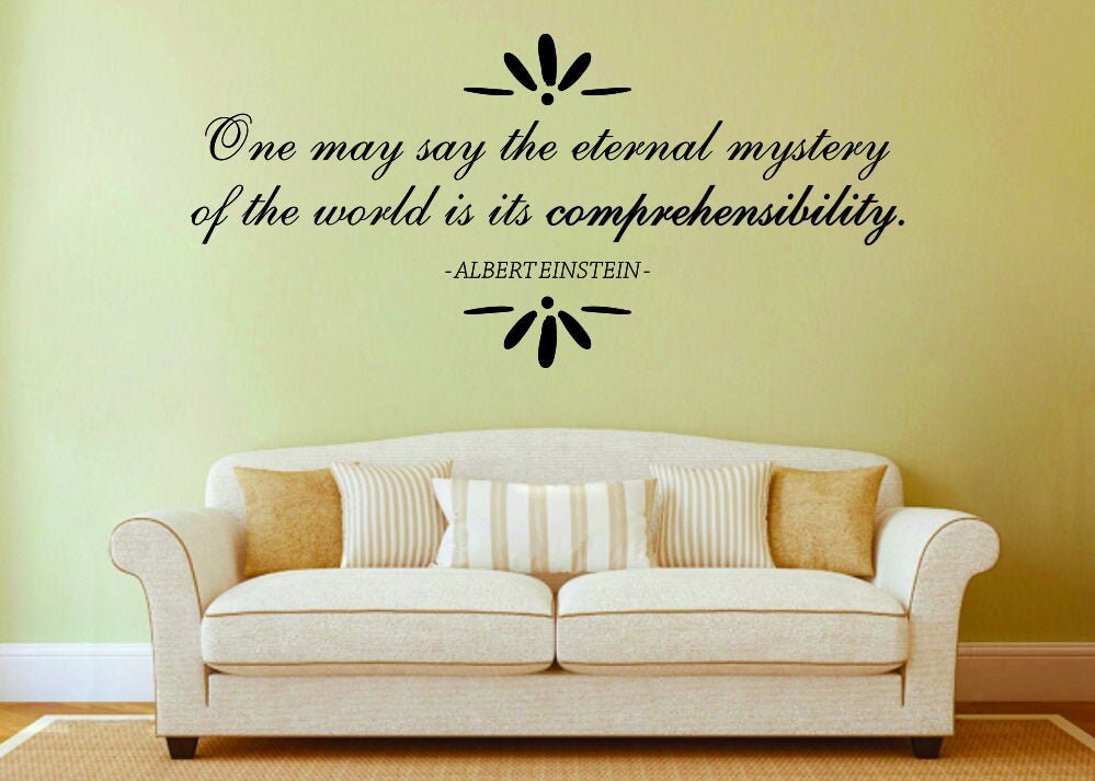 Eternal Mystery Is Comprehensibility Albert Einstein Vinyl Decal Wall Sticker Decor Quote – Motivational Wall Murals, Inspirational Quotes