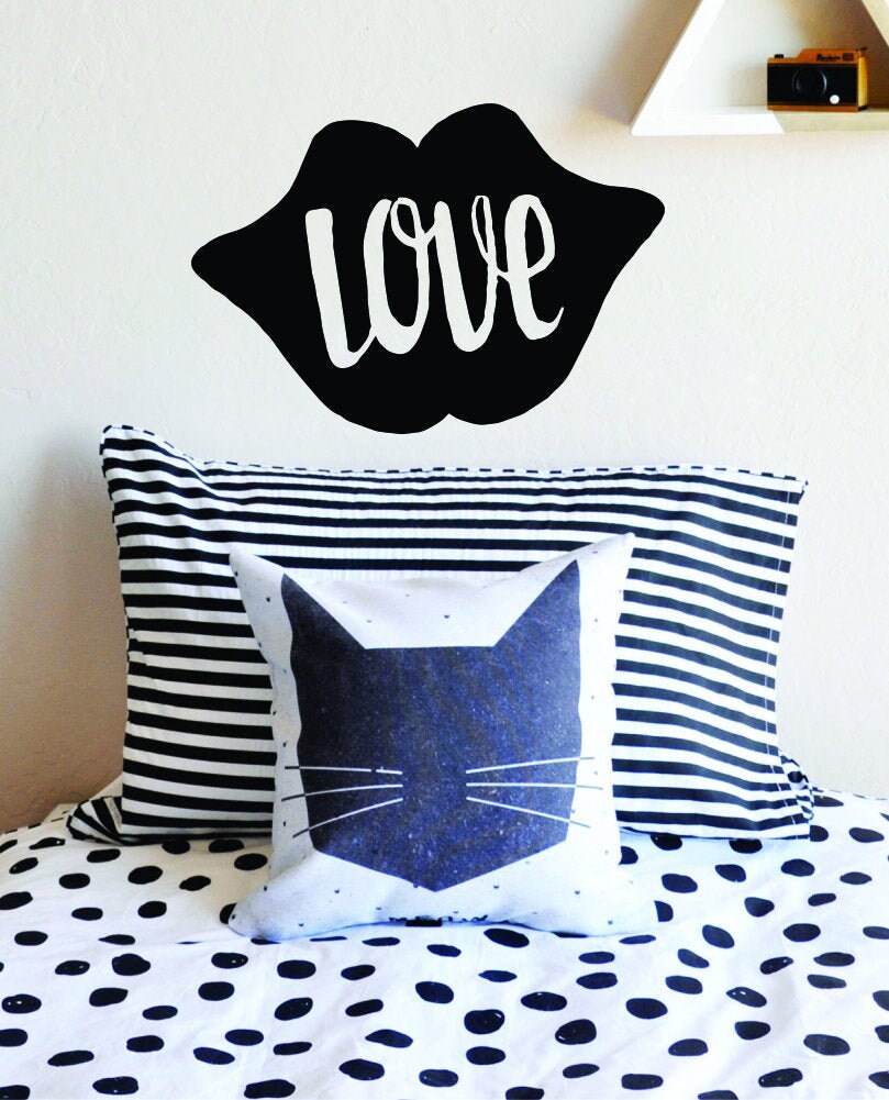 Love Lips Vinyl Decal Wall Sticker, Love Wall Decal Sticker-Love Lips Decoration Mural-Decal Stickers and Mural for Kids Boys Room