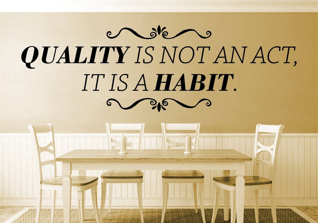 Quality Is Not An Act Vinyl Decal Wall Sticker Decor Quote – Motivational Wall Murals