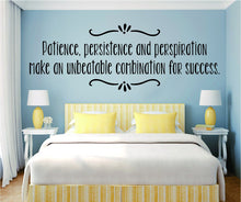 Load image into Gallery viewer, Patience Persistence And Perspiration Vinyl Decal Wall Sticker Decor Quote – Motivational Wall Murals