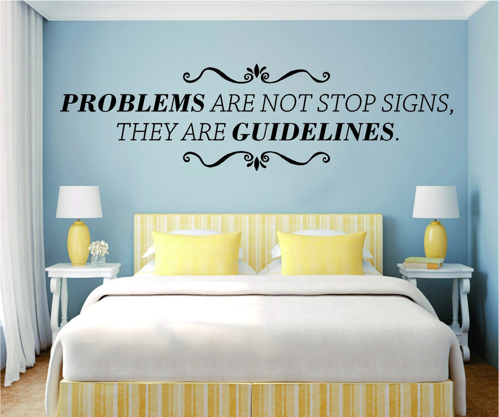 Problems Are Not Stop Signs Motivational Vinyl Decal Wall Sticker Decor Quote – Motivational Wall Murals