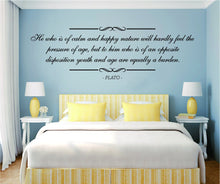 Load image into Gallery viewer, He Who Is Of Calm And Happy Plato Vinyl Decal Wall Sticker Decor Quote – Motivational Wall Murals