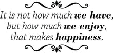 Load image into Gallery viewer, It Is Not How Much We Have Motivational Vinyl Decal Wall Sticker Decor Quote – Motivational Wall Murals
