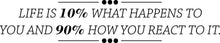Load image into Gallery viewer, Life is 10 Percent What Happens To You Vinyl Decal Wall Sticker Decor Quote Motivational Wall Murals