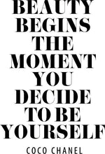 Load image into Gallery viewer, Coco Chanel Quote New Vinyl Wall Decal Sticker Decor – Motivational Wall Murals