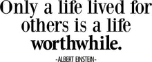 Load image into Gallery viewer, Albert Einstein Worthwhile Life Quote New Vinyl Wall Decal Sticker Decor Motivational Wall Murals Art Wall Sticker Inspirational Quotes