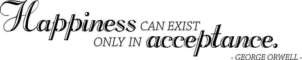 Happiness Can Exist Only In Acceptance George Orwell Vinyl Decal Wall Sticker Decor Quote – Motivational Wall Murals