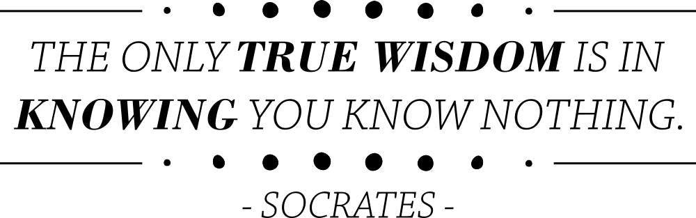 Socrates The Only True Wisdom Is In Knowing Vinyl Decal Wall Sticker Decor Quote – Motivational Wall Murals