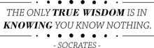 Load image into Gallery viewer, Socrates The Only True Wisdom Is In Knowing Vinyl Decal Wall Sticker Decor Quote – Motivational Wall Murals