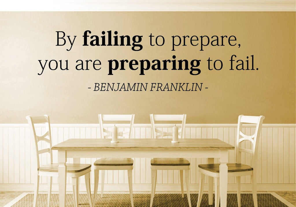 By Failing To Prepare Benjamin Franklin Vinyl Decal Wall Sticker Decor Quote – Motivational Wall Murals