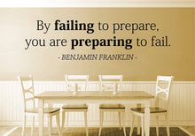Load image into Gallery viewer, By Failing To Prepare Benjamin Franklin Vinyl Decal Wall Sticker Decor Quote – Motivational Wall Murals