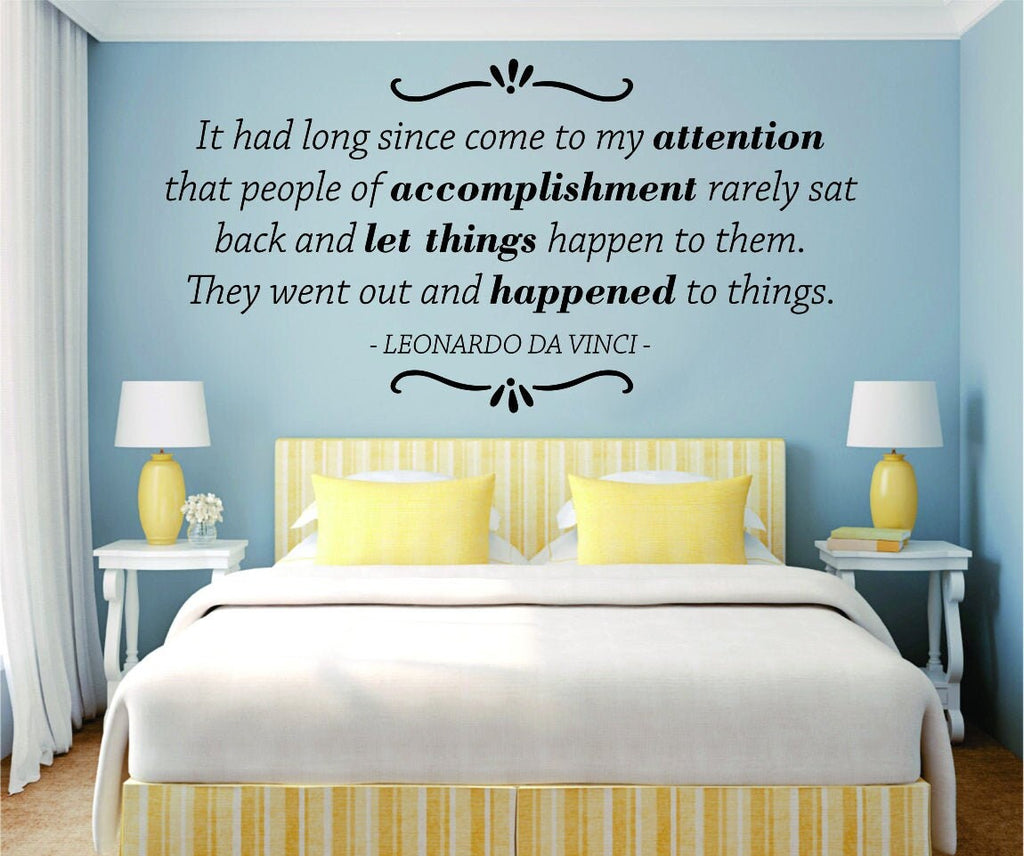 It Had Long Since Come To My Attention Leonardo Da Vinci Vinyl Decal Wall Sticker Decor Quote – Motivational Wall Murals