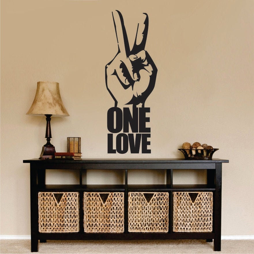 One Love Stencil Macbook New Vinyl Decal Sticker Decor – Motivational Wall Murals