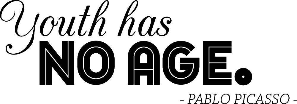 Youth Has No Age Picasso Vinyl Decal Wall Sticker Decor Quote – Motivational Wall Murals