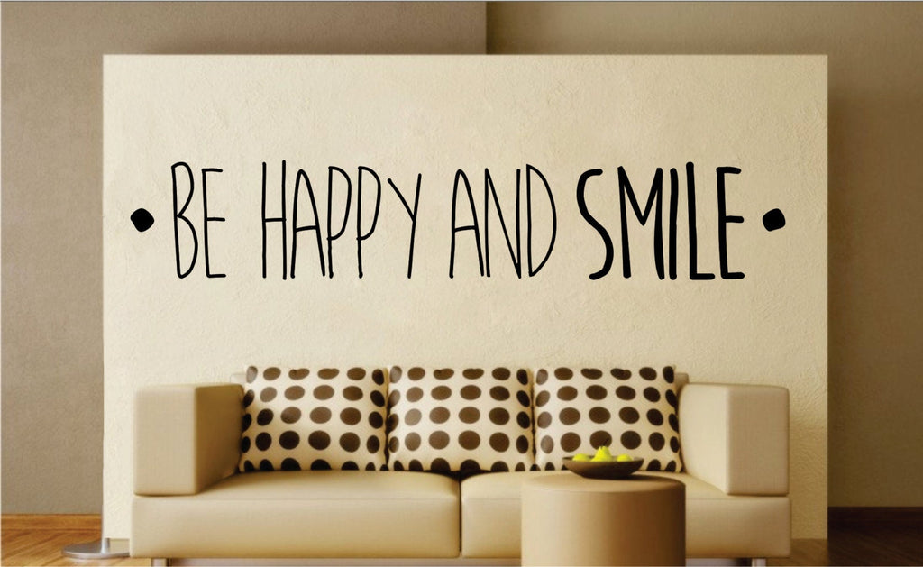 Be Happy Smile Quote New Vinyl Decal Design Sticker Decor – Motivational Wall Murals