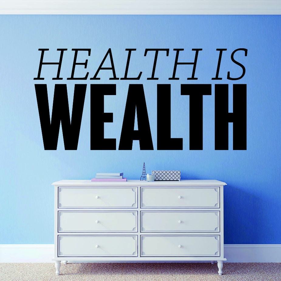Health Is Wealth Vinyl Decal Wall Sticker Decor Quote – Motivational Wall Murals