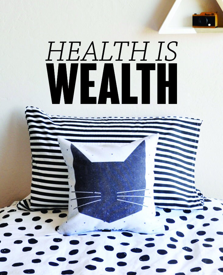 Health Is Wealth Vinyl Decal Wall Sticker Decor Quote – Motivational Wall Murals