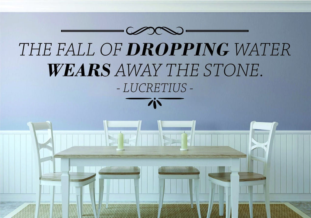 Lucretius The Fall Of Dropping Water Wears Away The Stone Vinyl Decal Wall Sticker Decor Quote – Motivational Wall Murals