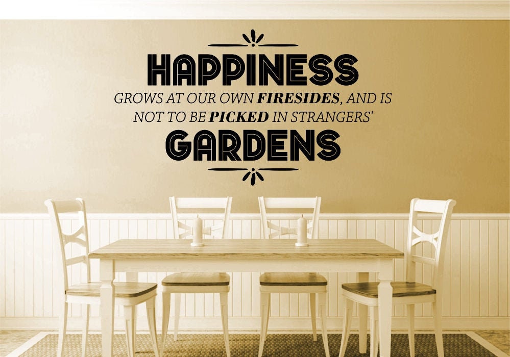 Happiness Gardens Motivational Vinyl Decal Wall Sticker Decor Quote – Motivational Wall Murals