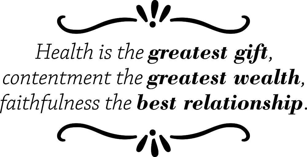Health Is The Greatest Gift Vinyl Decal Wall Sticker Decor Quote – Motivational Wall Murals