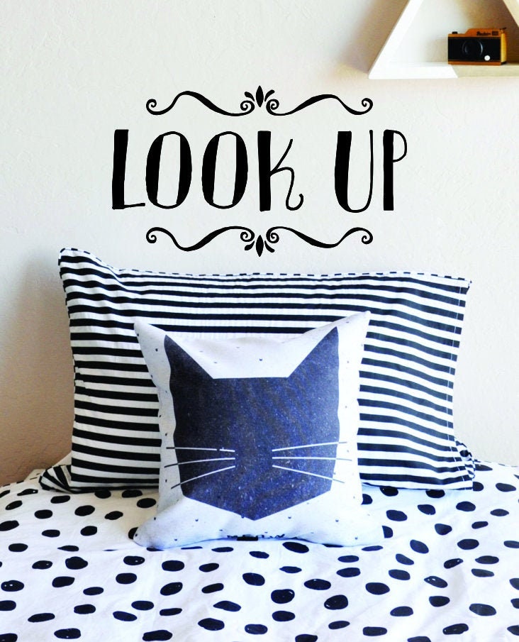 Look Up Inspiring Vinyl Decal Wall Sticker Decor Quote – Motivational Wall Murals, decorations for bedroom women, quotes wall decor