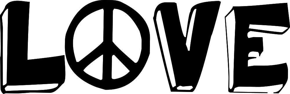 Love Peace Sign Typography Vinyl Decal Wall Sticker Décor Quote Wall Decals Quotes Sayings Inspirational Wall Art Motivational Wall Murals
