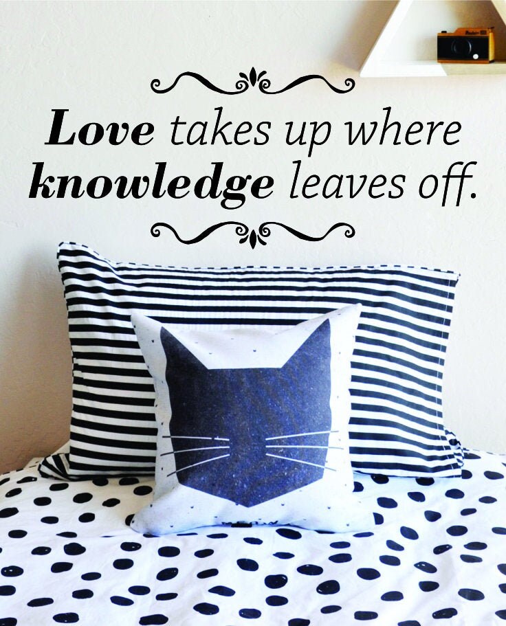 Love Takes Up Where Knowledge Leaves Off Inspiring Vinyl Wall Stickers Decor Quote Motivational Murals, wall stickers