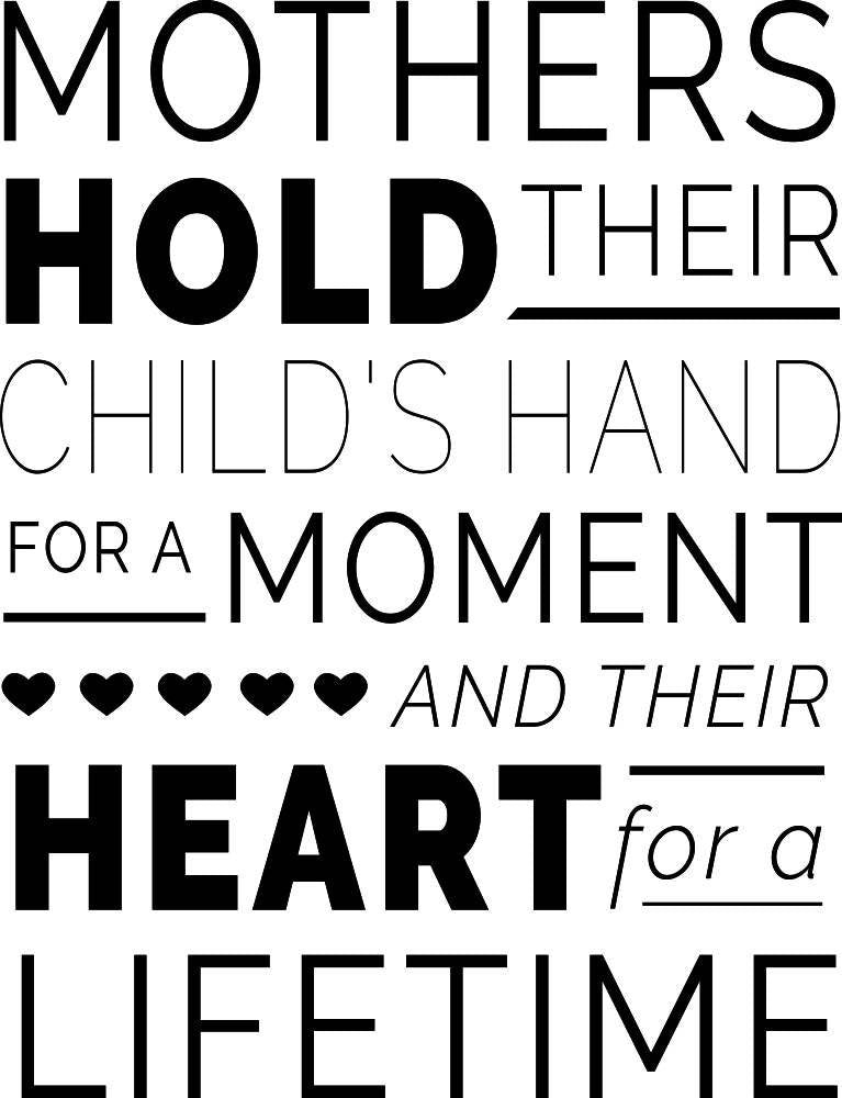 Mothers Hold Their Childrens Hand Inspiring Vinyl Decal Wall Sticker Decor Quote – Motivational Wall Murals, decorations for bedroom women
