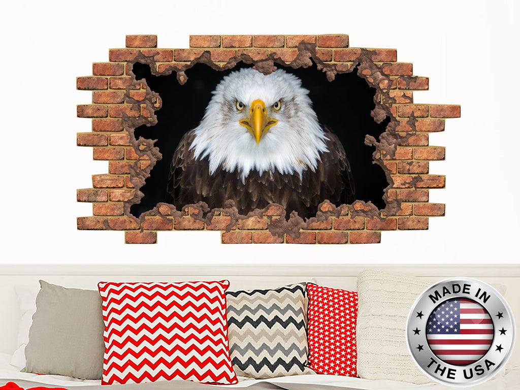 Eagle Wall Decal. Birds Vinyl Sticker Murals. Hole in the Decals. Eagle Window Removable Decals. Birds Gift. Eagle Above Bed Decor NT52
