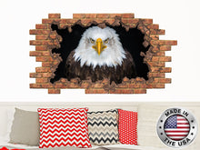 Load image into Gallery viewer, Eagle Wall Decal. Birds Vinyl Sticker Murals. Hole in the Decals. Eagle Window Removable Decals. Birds Gift. Eagle Above Bed Decor NT52