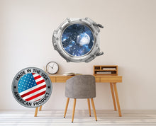 Load image into Gallery viewer, 3D Porhole Wall Decal. Space Wall Mural Kids Room. Porthole Window Sticker Boy Bedroom. Galaxy View Sticker. Study Room Decor LP4
