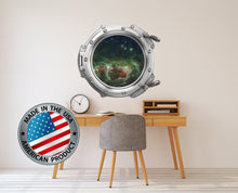 Load image into Gallery viewer, 3D Porhole Wall Decal. Space Wall Mural Kids Room. Porthole Window Sticker Boy Bedroom. Dark Galaxy View Sticker. Study Room Decor LP5