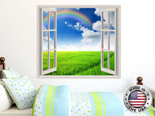 Load image into Gallery viewer, Nature Wall Decal. Clouds and Rainbow Vinyl Sticker Murals. Nature Window Decor. Nature Removable Decal. Nature Nursery Bedroom Decor NT64