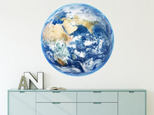 Load image into Gallery viewer, Planet Earth Wall Decal. Earth Vinyl Sticker Murals. Space Theme Removable Decoration. Planet Earth Peel and Stick. School Wall Decor NT14