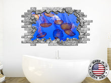 Load image into Gallery viewer, Jellyfish Hole in the Decals. Nautical Vinyl Sticker Murals. Sea Ocean Window Removable Decal. Jellyfish Gift. Jellyfish Bathroom Decor NT83