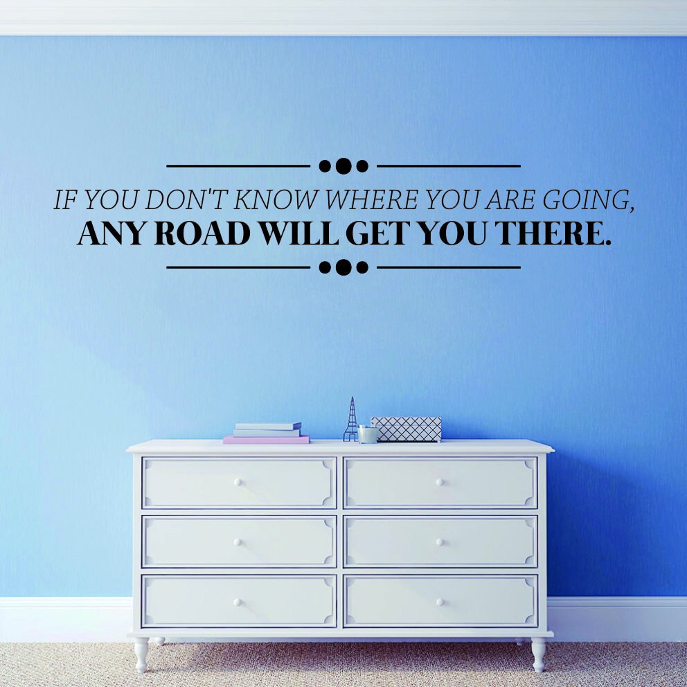 If You Dont Know Where You Are Going Vinyl Decal Wall Sticker Decor Quote – Motivational Wall Murals