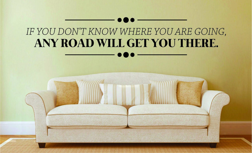 If You Dont Know Where You Are Going Vinyl Decal Wall Sticker Decor Quote – Motivational Wall Murals