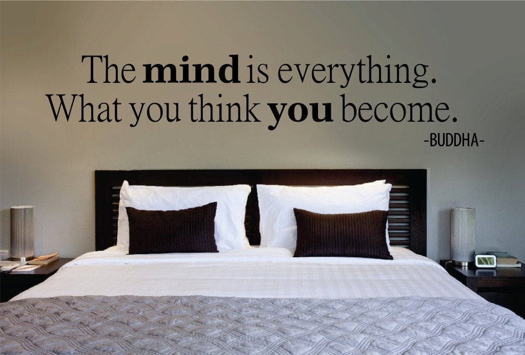 Buddha The Mind is Everything Quote New Vinyl Wall Decal Sticker Decor, Motivational Buddha Quotes Vinyl Wall Stickers Motivational